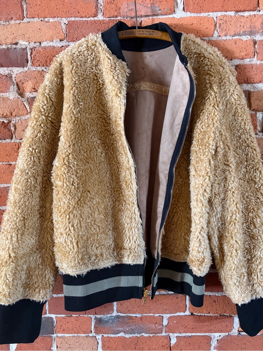 Tribe Kelley Safari Bombhair Reversible Jacket Tan XXL Sienna Miller